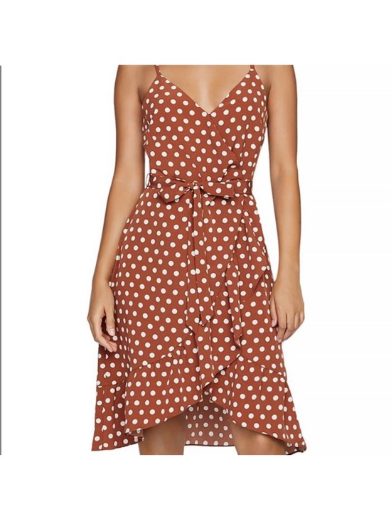Sanctuary Dresses & Skirts - NWT Sanctuary Bianca Rust Polka Dot Wrap Midi Dress